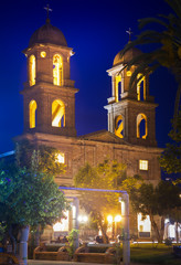 Evening view of church in Dolores, Uruguay