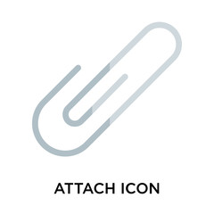 Attach icon vector sign and symbol isolated on white background, Attach logo concept