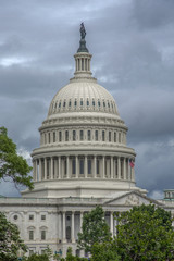 Storm clouds over the U.S. Capitol in Washington DC.