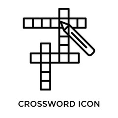 Crossword icon vector sign and symbol isolated on white background, Crossword logo concept