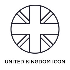 United kingdom icon vector sign and symbol isolated on white background, United kingdom logo concept