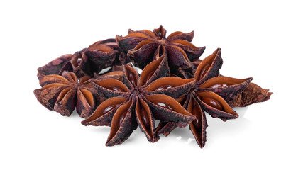 Chinese star anise seed isolated over the white background