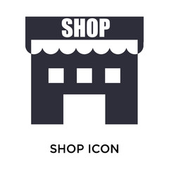 Shop icon vector sign and symbol isolated on white background, Shop logo concept