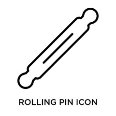 Rolling pin icon vector sign and symbol isolated on white background, Rolling pin logo concept