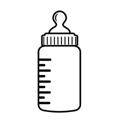 Baby milk bottle icon flat style, stock vector illustration