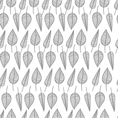 Vector illustration of autumn leaves seamless pattern. Floral organic background. Print for textile