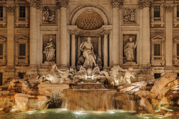 Roma, fontana di Trevi - obrazy, fototapety, plakaty