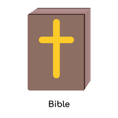 Fototapeta premium Bible icon vector sign and symbol isolated on white background, Bible logo concept