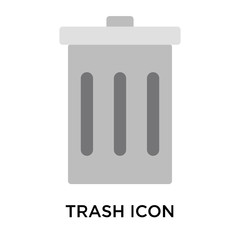 Trash icon vector sign and symbol isolated on white background, Trash logo concept