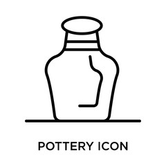 Pottery icon vector sign and symbol isolated on white background, Pottery logo concept