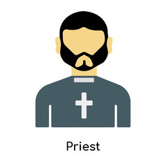 Priest icon vector sign and symbol isolated on white background, Priest logo concept