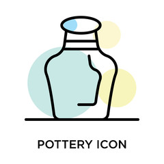 Pottery icon vector sign and symbol isolated on white background, Pottery logo concept