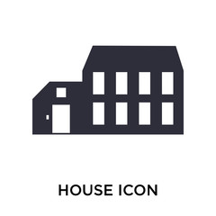 House icon vector sign and symbol isolated on white background, House logo concept