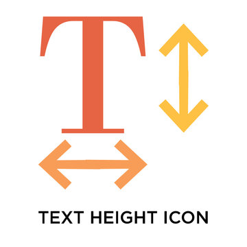 Text height icon vector sign and symbol isolated on white background, Text height logo concept