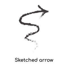 Sketched arrow icon vector sign and symbol isolated on white background, Sketched arrow logo concept