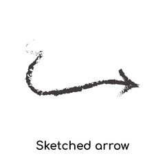 Sketched arrow icon vector sign and symbol isolated on white background, Sketched arrow logo concept