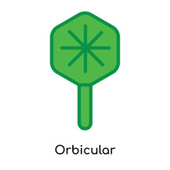 Orbicular icon vector sign and symbol isolated on white background, Orbicular logo concept
