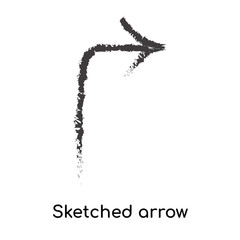 Sketched arrow icon vector sign and symbol isolated on white background, Sketched arrow logo concept