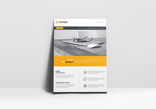 Business Flyer Layout with Orange Accents