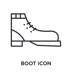 Boot icon vector sign and symbol isolated on white background, Boot logo concept