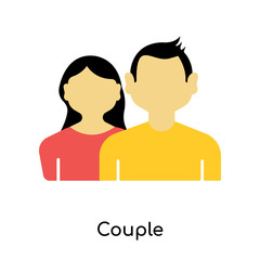 Couple icon vector sign and symbol isolated on white background, Couple logo concept