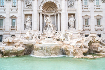 Fototapeta na wymiar Trevi fountain in the evening, Rome, Italy. Rome baroque architecture and landmark