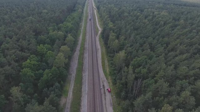 Train in Poland filmed in 4k with a DJI Phantom4.