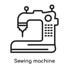 Sewing machine icon vector sign and symbol isolated on white background, Sewing machine logo concept