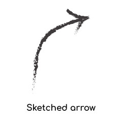 Sketched arrow icon vector sign and symbol isolated on white background, Sketched arrow logo concept