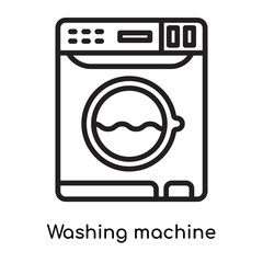 Washing machine icon vector sign and symbol isolated on white background, Washing machine logo concept