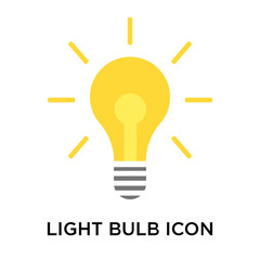 Light bulb icon vector sign and symbol isolated on white background, Light bulb logo concept
