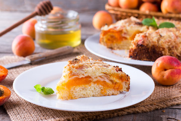 Slices of apricot cake