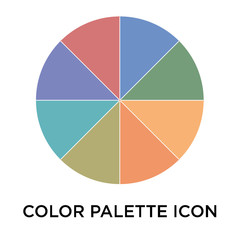 Obraz premium Color palette icon vector sign and symbol isolated on white background, Color palette logo concept