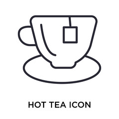 Hot tea icon vector sign and symbol isolated on white background, Hot tea logo concept