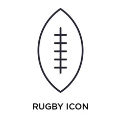 Rugby icon vector sign and symbol isolated on white background, Rugby logo concept