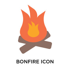 Bonfire icon vector sign and symbol isolated on white background, Bonfire logo concept