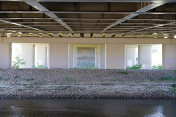 the river under the bridge