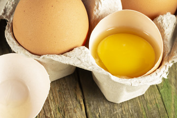 chicken eggs closeup
