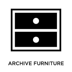 Archive furniture of two drawers icon vector sign and symbol isolated on white background, Archive furniture of two drawers logo concept