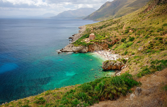 Natural Riserve of Zingaro, Trapani, Sicily, Italy. Riserva Naturale Orientata dello Zingaro. Cala dell'Uzzo