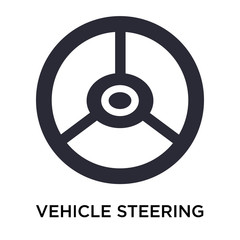Vehicle steering wheel icon vector sign and symbol isolated on white background, Vehicle steering wheel logo concept