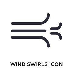 Wind swirls icon vector sign and symbol isolated on white background, Wind swirls logo concept