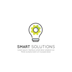 Vector Icon Style Illustration of Smart Solution Thinking Outside The box, Bright Idea Concept, Brainstorming and Teamwork