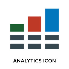 Analytics icon vector sign and symbol isolated on white background, Analytics logo concept