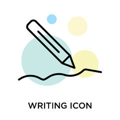 Writing icon vector sign and symbol isolated on white background, Writing logo concept