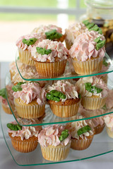 Gourmet floral design cupcakes for a wedding