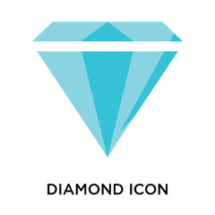 Diamond icon vector sign and symbol isolated on white background, Diamond logo concept
