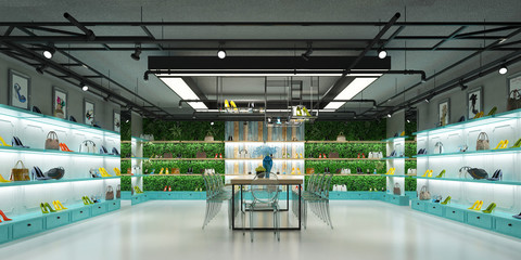 3d render of fashion store