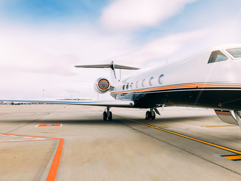 Private Luxury Jet At The Airport Terminal