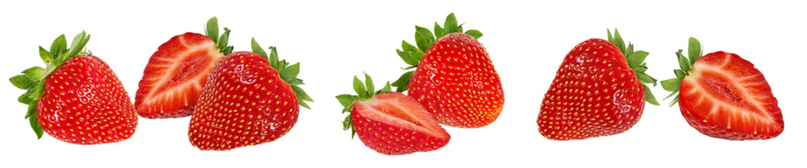 Fresh strawberry isolated on white background with clipping path